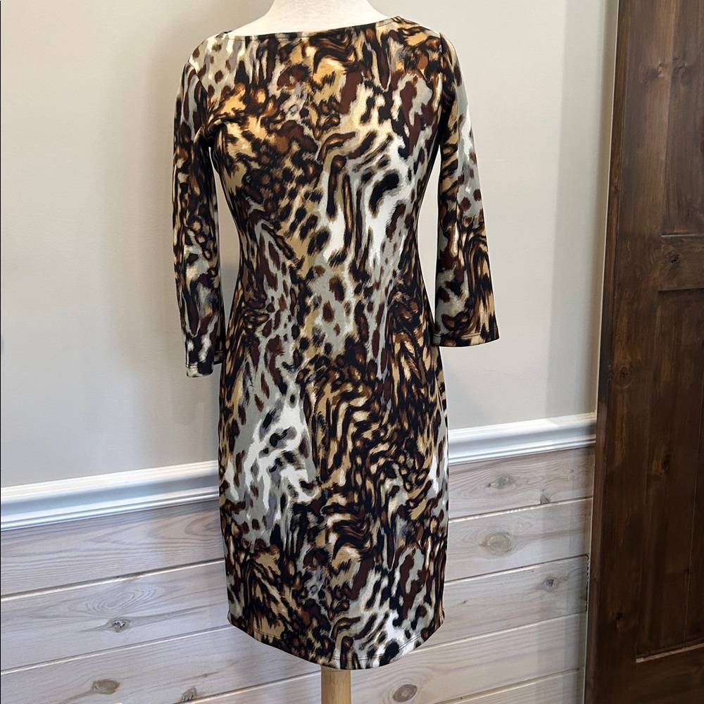 E38-- Tiana B. Leopard Print Dress Sz. 4 Excellent Condition Shift Dress